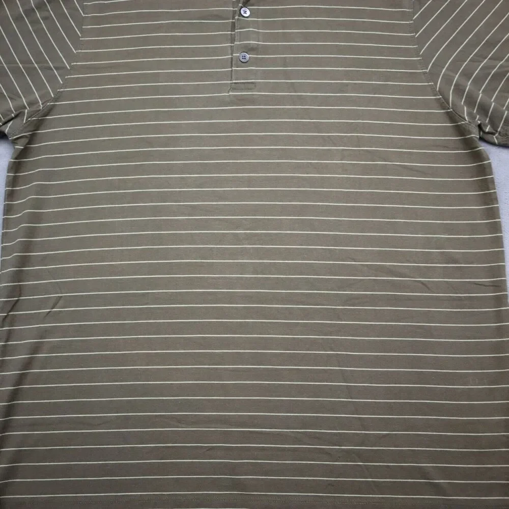 Banana Republic Shirt Mens M Brown Striped Polo Short Sleeve Casual